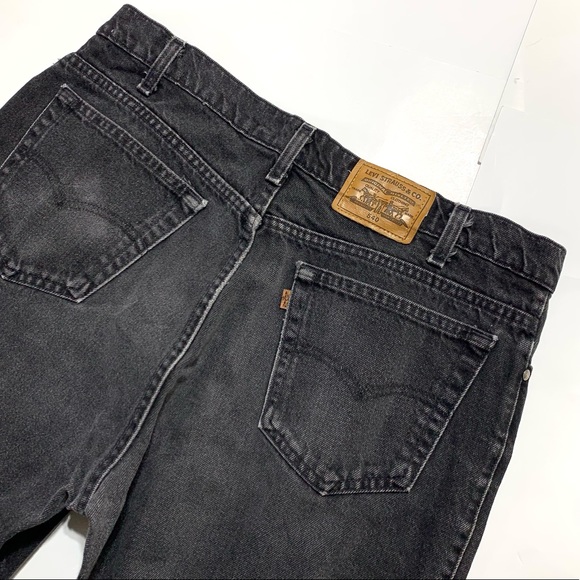 Vintage 90’s Levi’s 540 Relaxed Fit Made in USA Black Worn Jeans Mens 38 x 34 - Picture 5 of 9